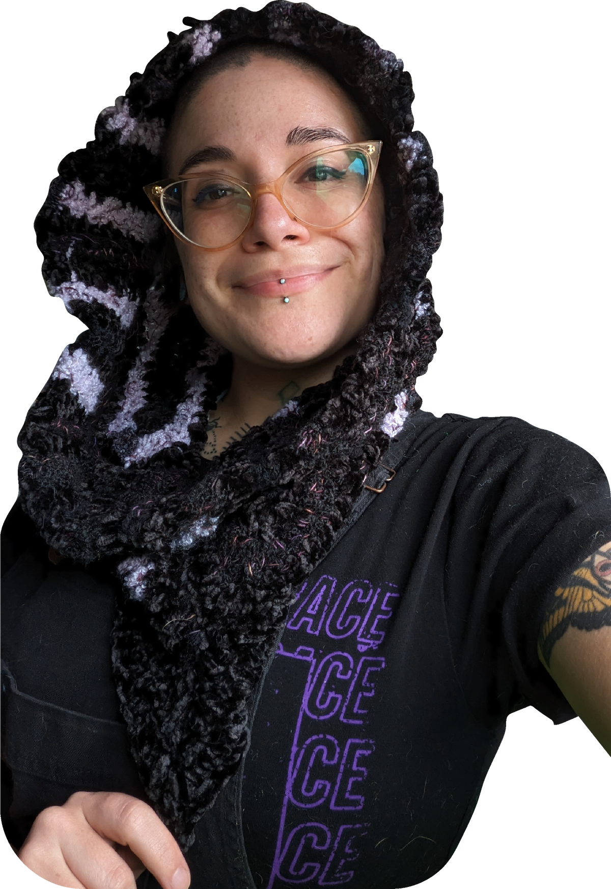 black velvet daisy hood