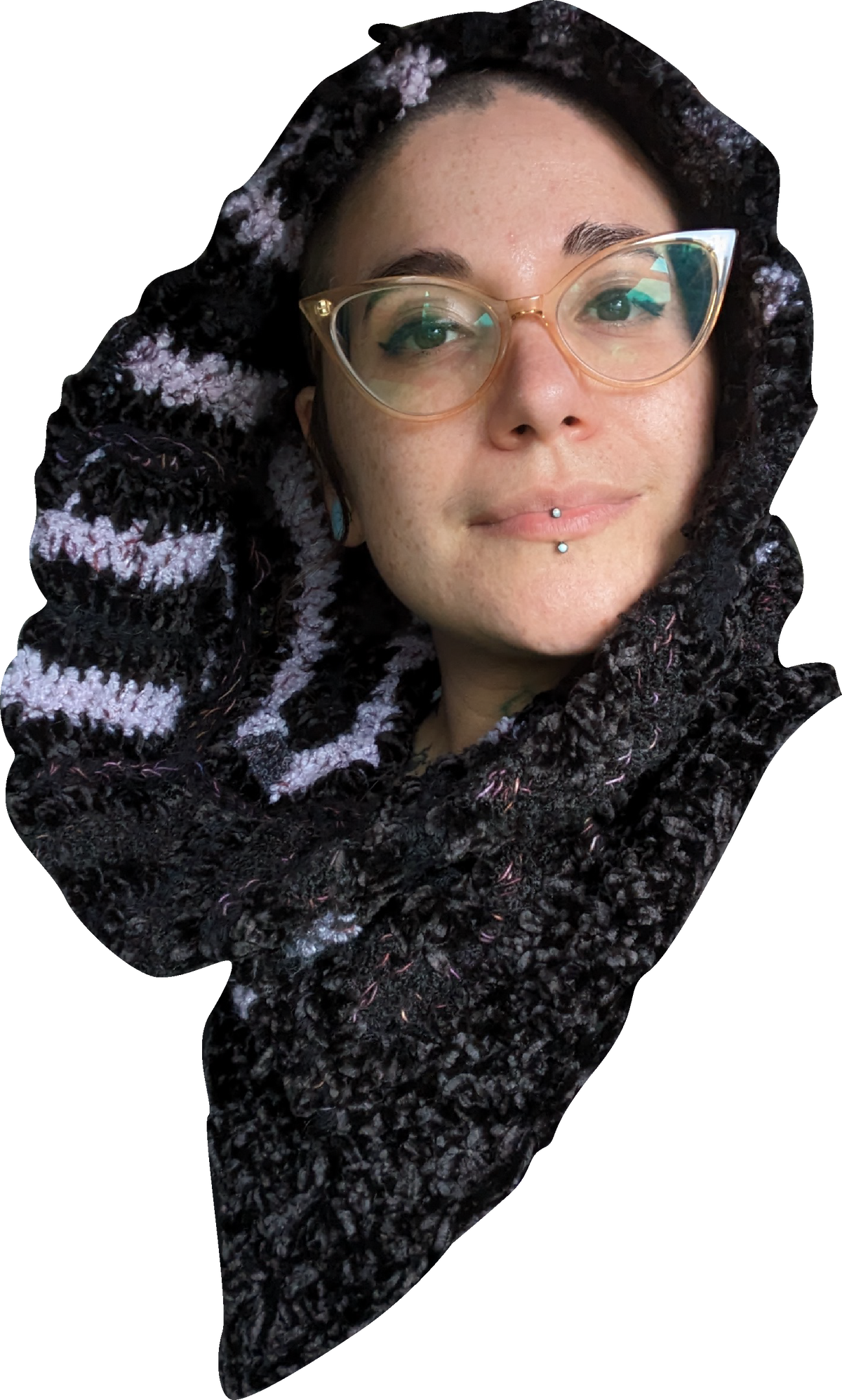 black velvet daisy hood