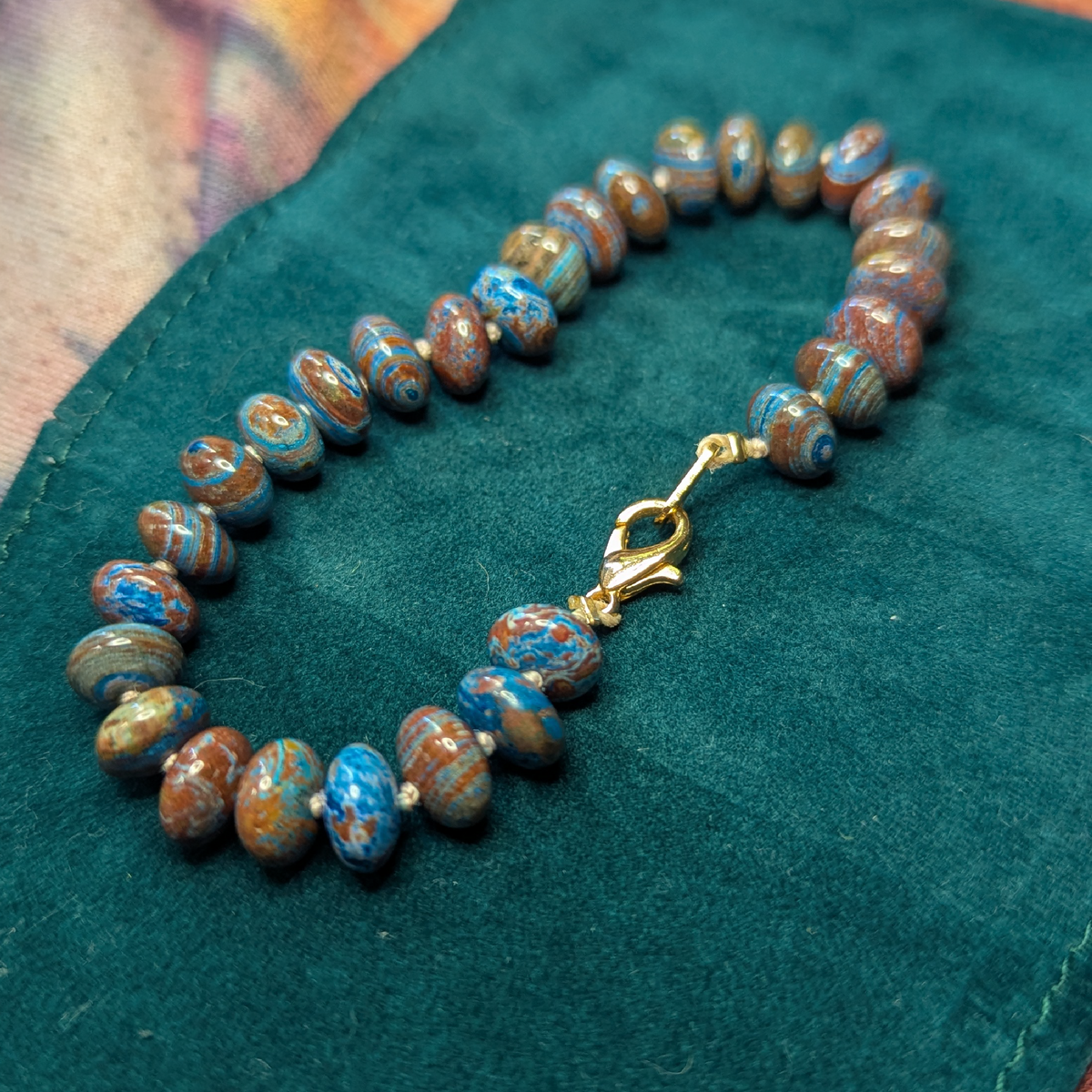 blue calsilica jasper bracelet