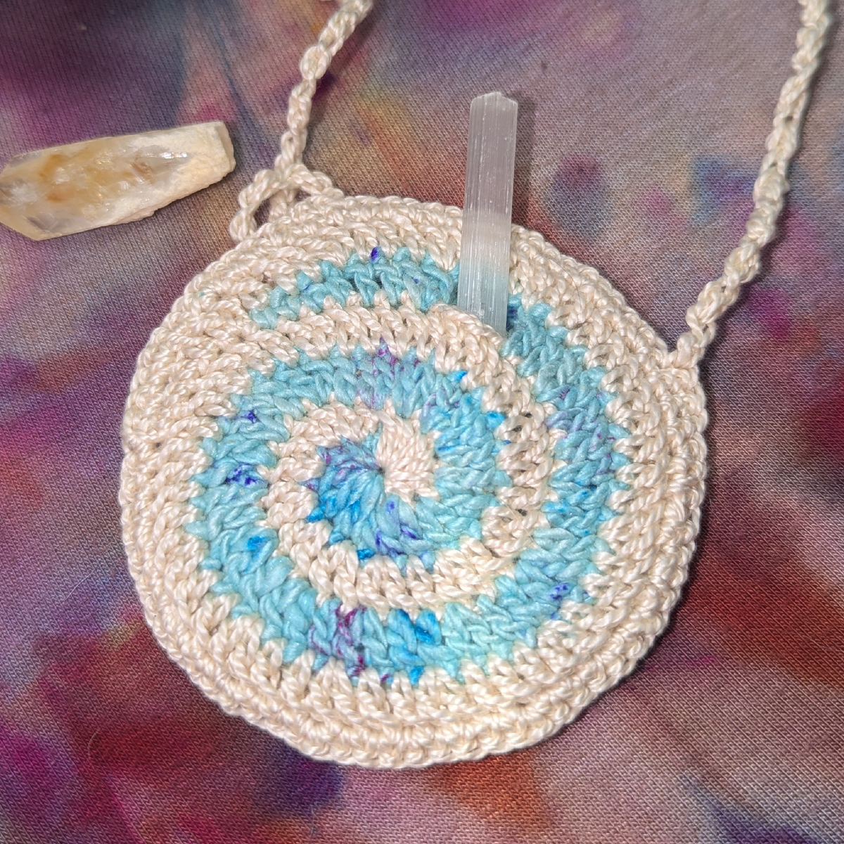 soft treasure pouch: blue and white