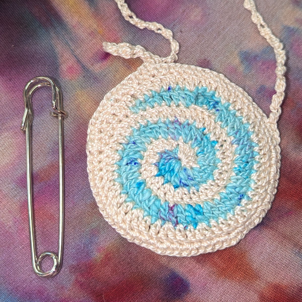 soft treasure pouch: blue and white