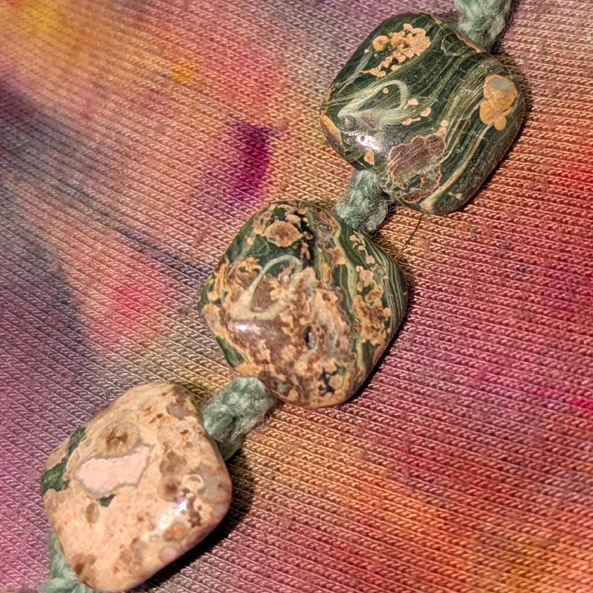 rhyolite jasper crochet necklace strand
