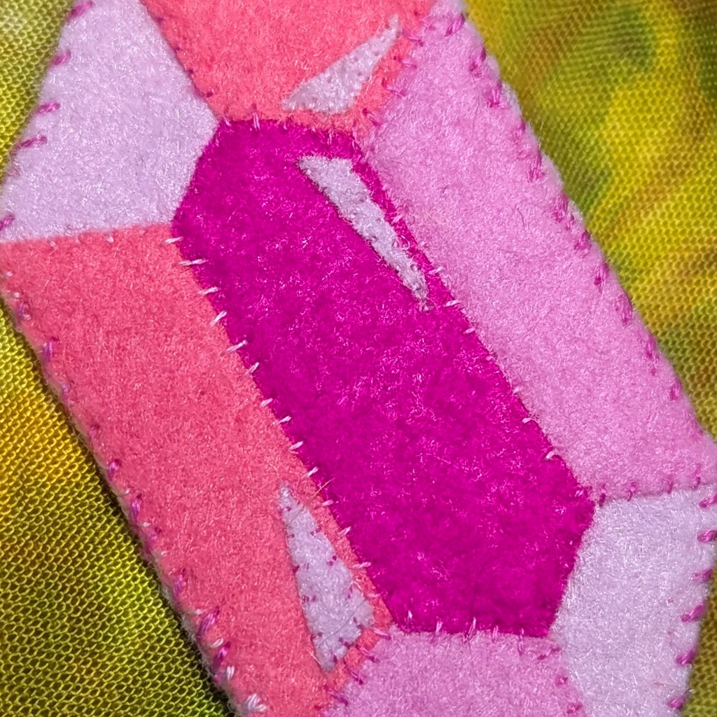 pink gem brooch: style B
