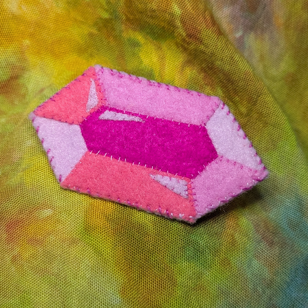 pink gem brooch: style B