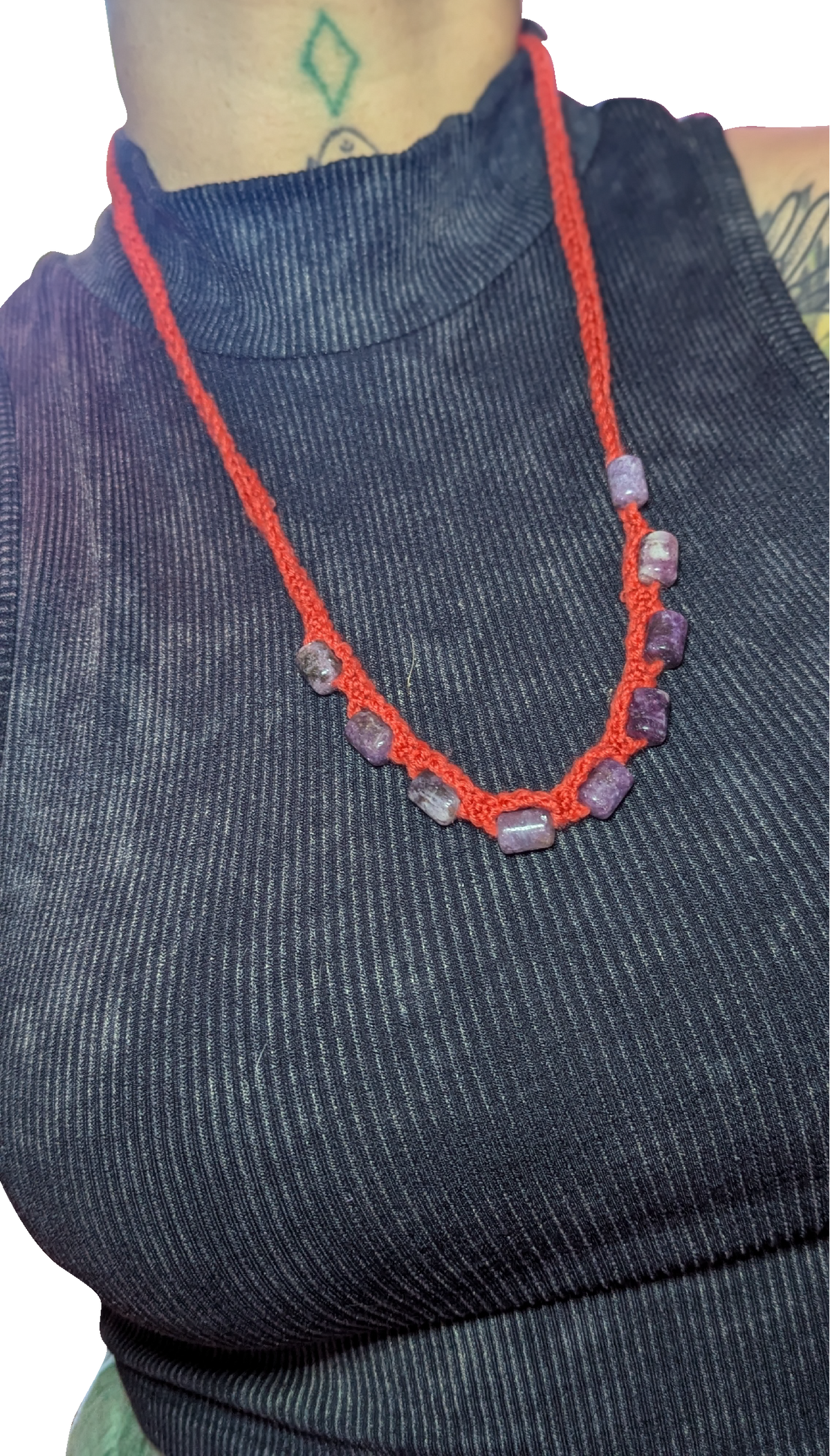 lepidolite bead necklace