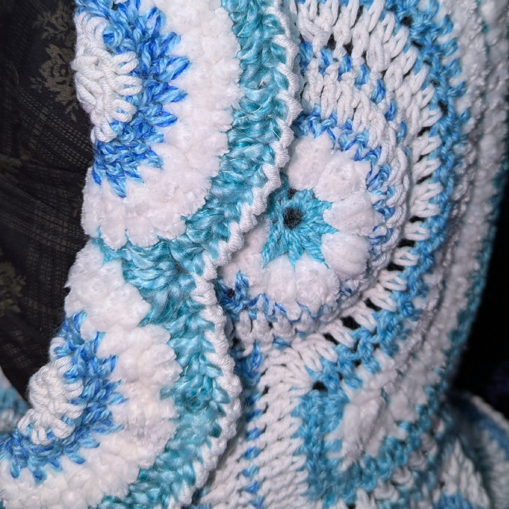icy blue daisy hood