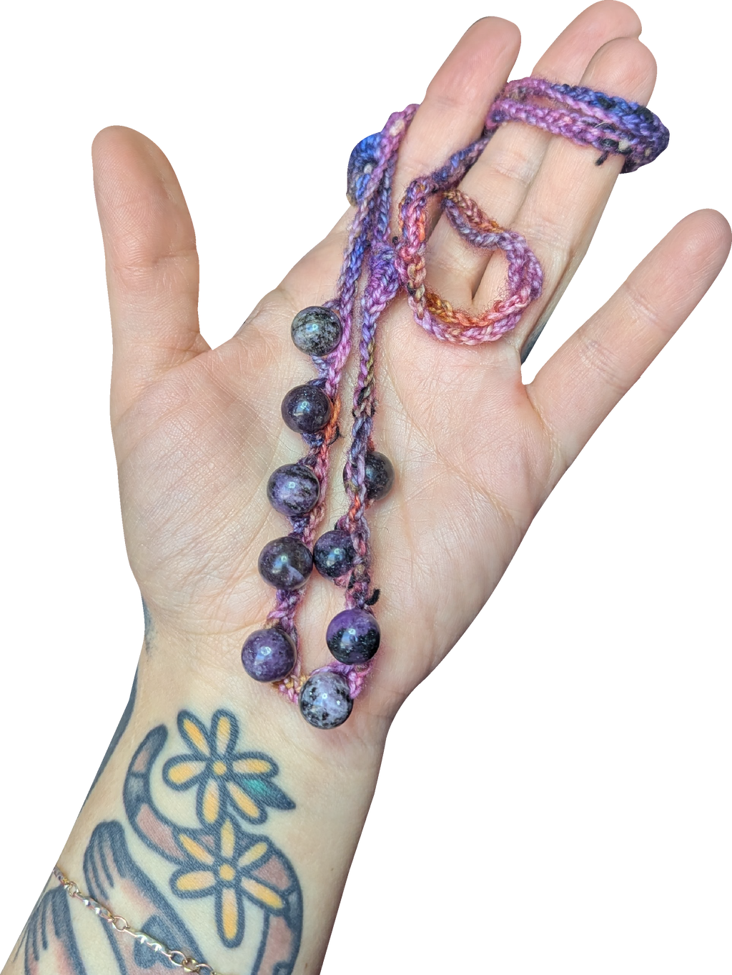 lepidolite bead necklace