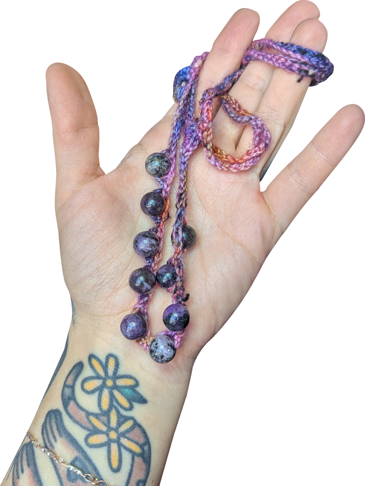 lepidolite bead necklace